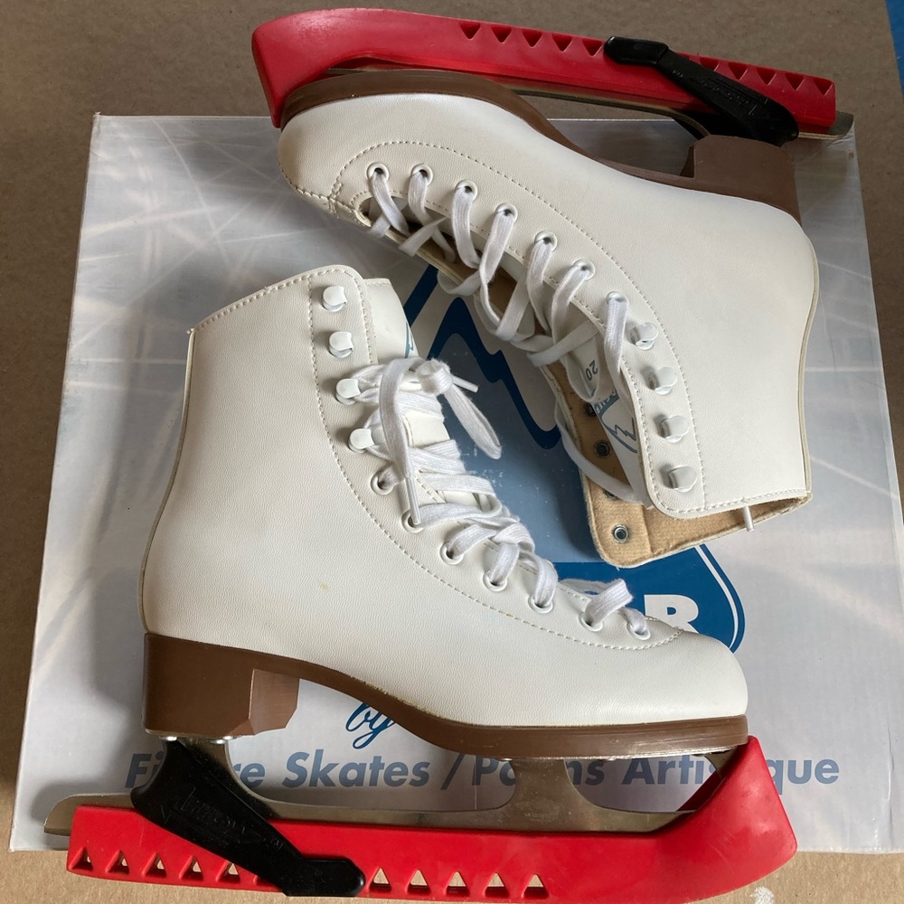 Girls Ice Skates with Red Guards